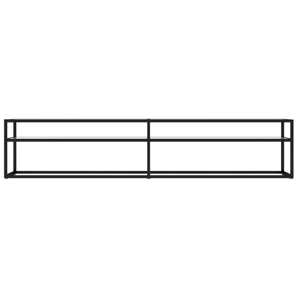 Tv-meubel 200x40x40,5 cm gehard glas witmarmerkleurig