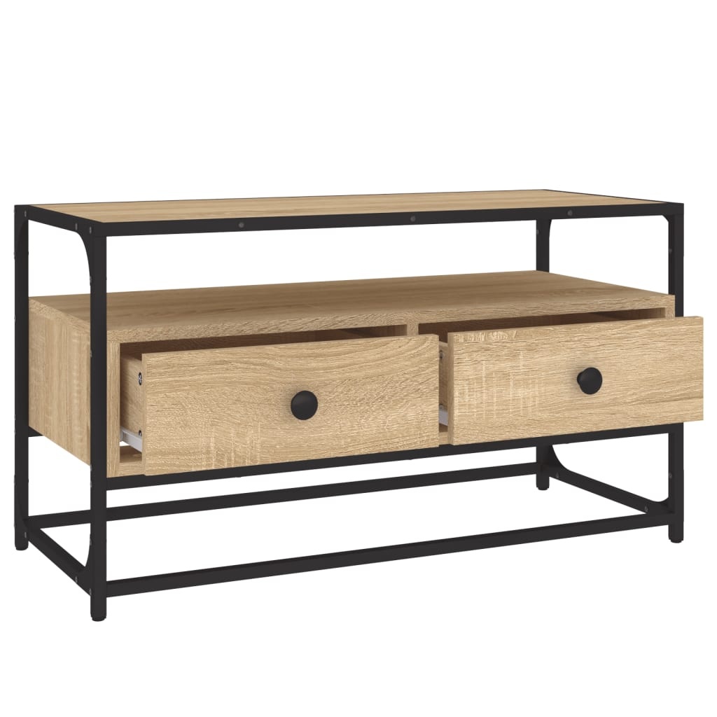 Tv-meubel 80x35x45 cm bewerkt hout sonoma eikenkleurig