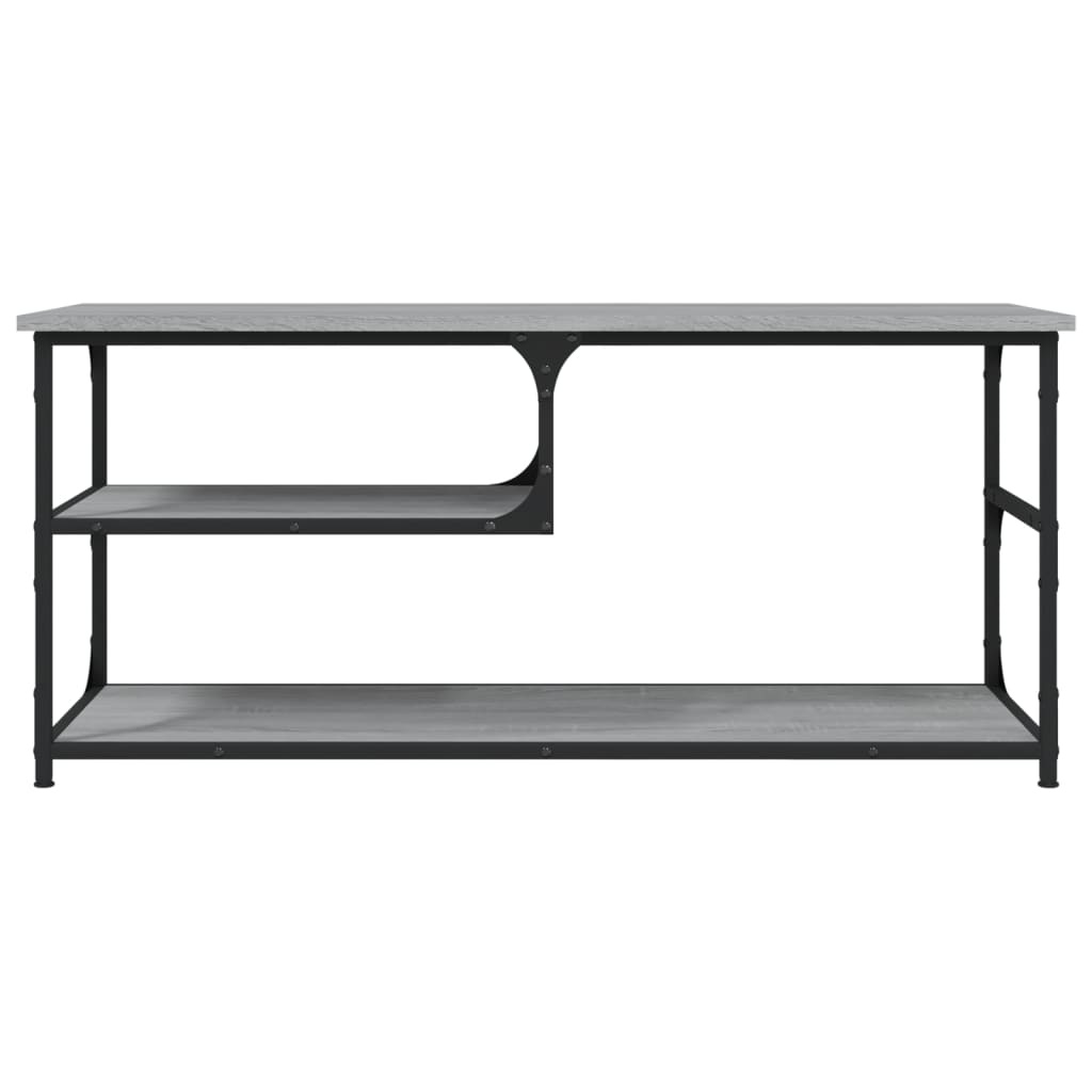 Tv-meubel 103x38x46,5 cm en bewerkt hout staal grijs sonoma