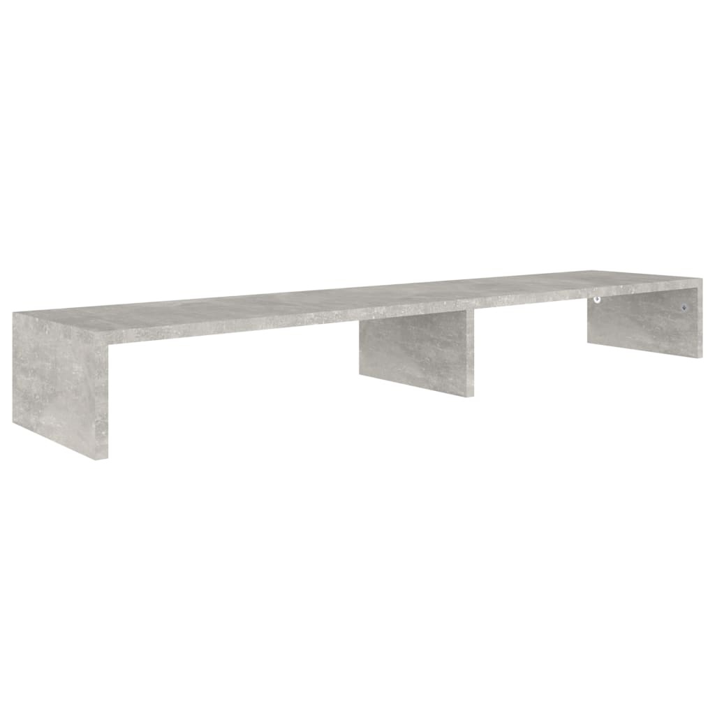Monitorstandaard 110x23,5x9 cm bewerkt hout betongrijs