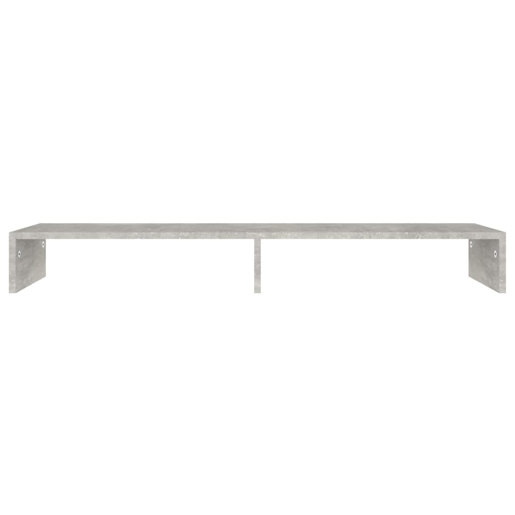 Monitorstandaard 110x23,5x9 cm bewerkt hout betongrijs