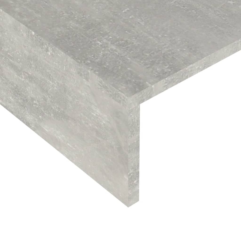 Monitorstandaard 110x23,5x9 cm bewerkt hout betongrijs
