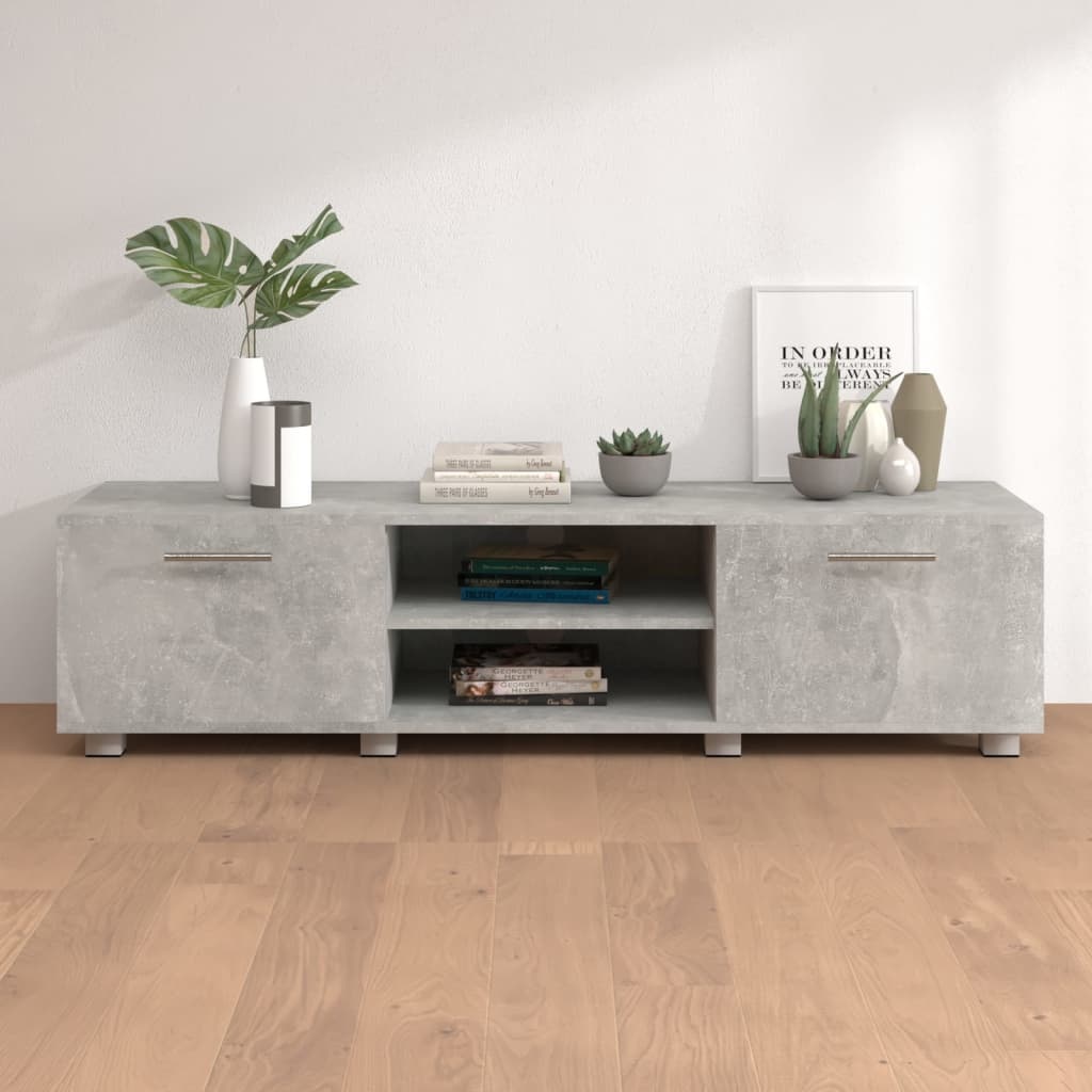 Tv-meubel 140x40x35 cm bewerkt hout betongrijs