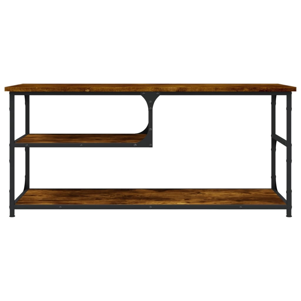 Tv-meubel 103x38x46,5 cm bewerkt hout staal gerookt eikenkleur