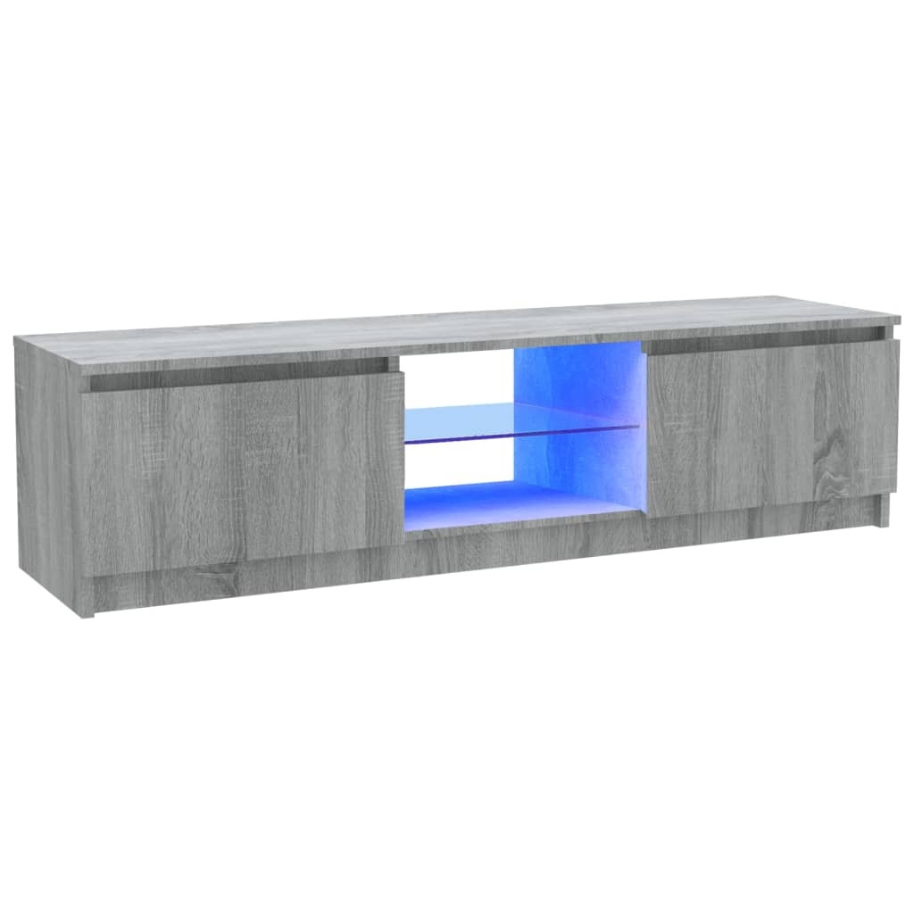 Tv-meubel met LED-verlichting 120x30x35,5 cm grijs sonoma eiken