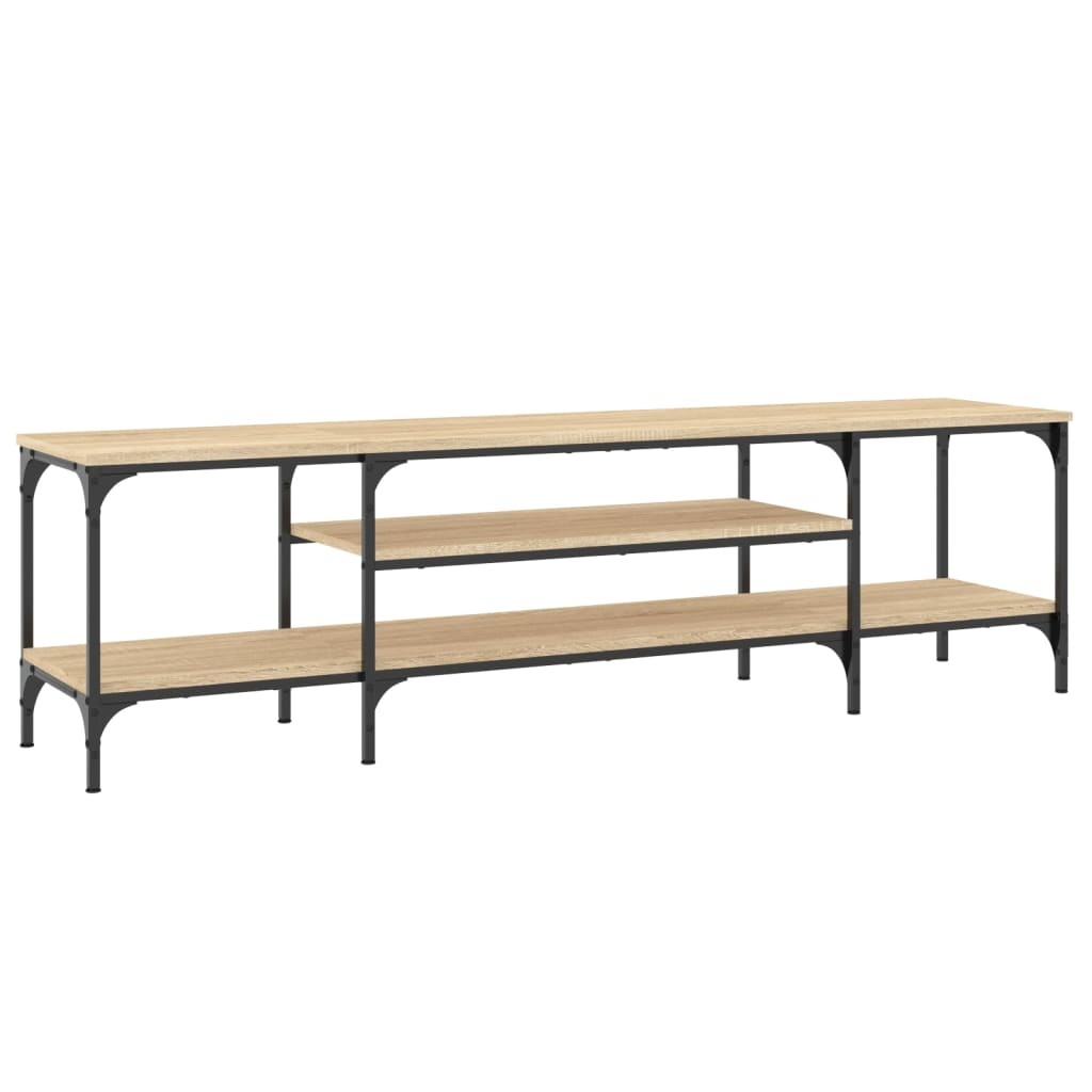 Tv-meubel 161x35x45 cm bewerkt hout en ijzer sonoma eikenkleur