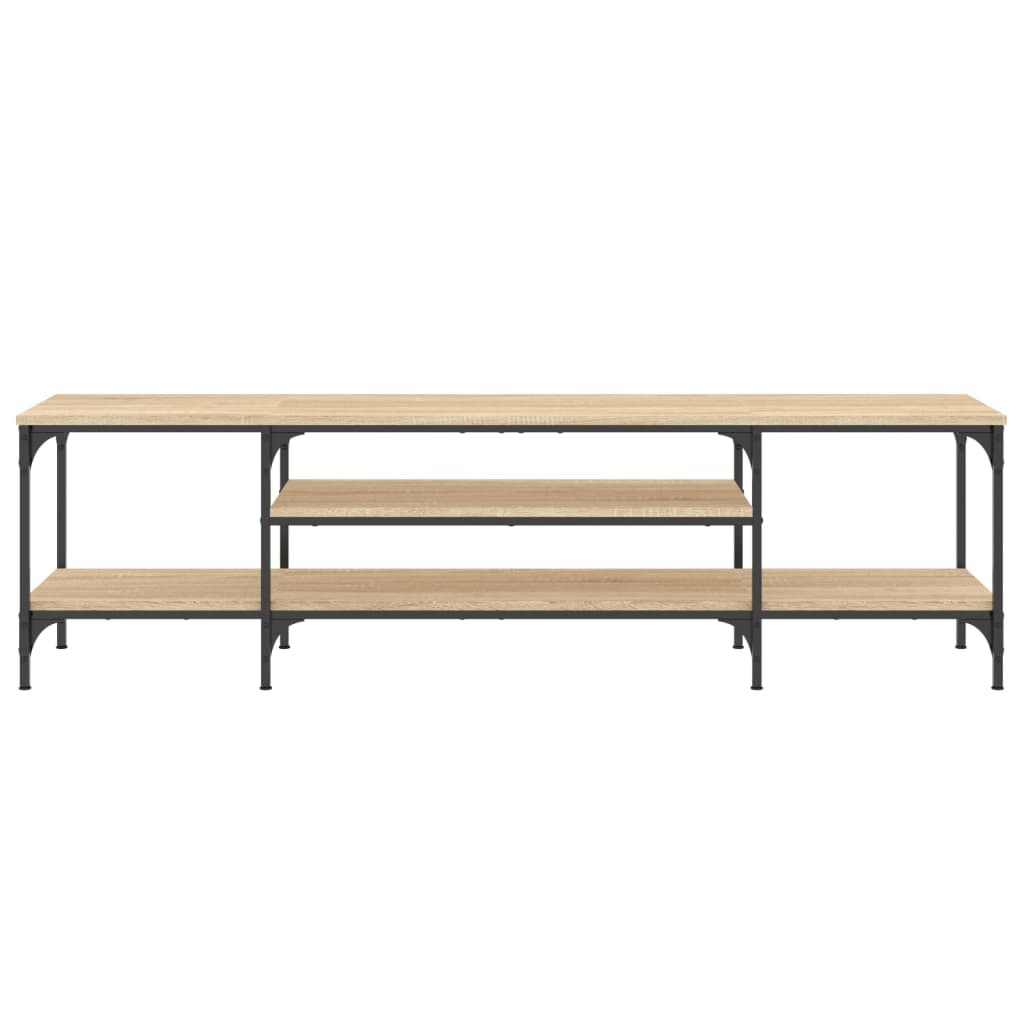 Tv-meubel 161x35x45 cm bewerkt hout en ijzer sonoma eikenkleur