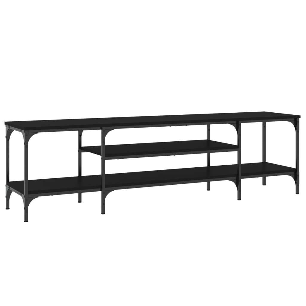 Tv-meubel 161x35x45 cm bewerkt hout en ijzer zwart