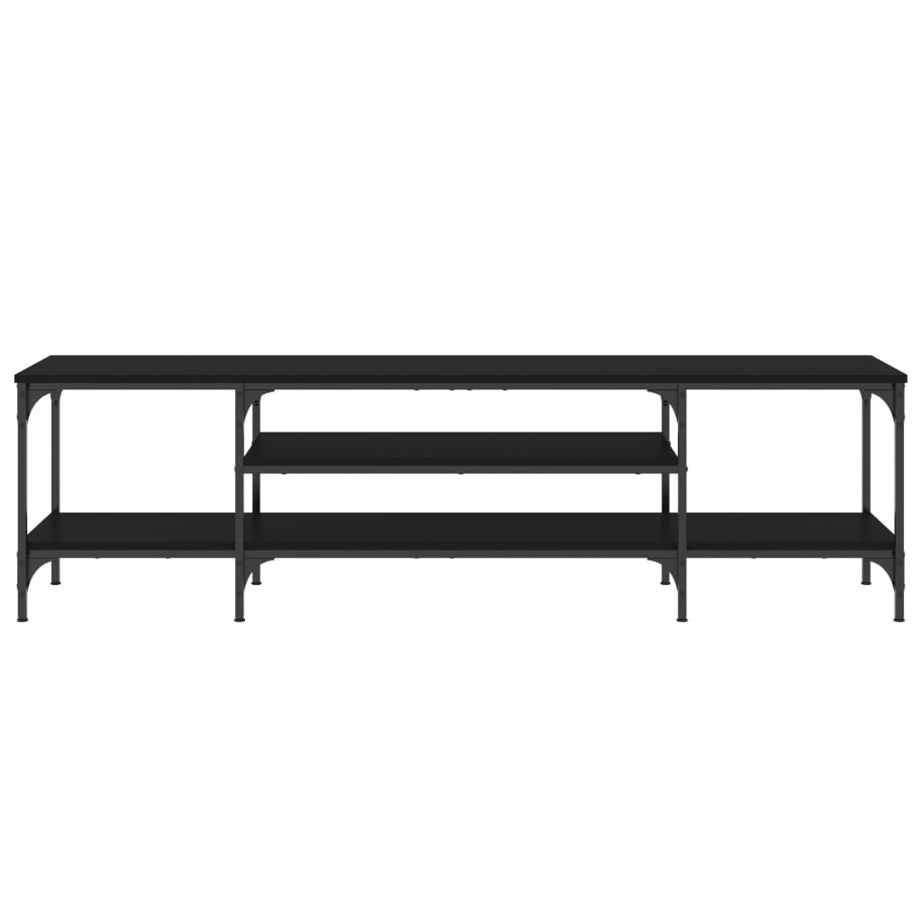 Tv-meubel 161x35x45 cm bewerkt hout en ijzer zwart