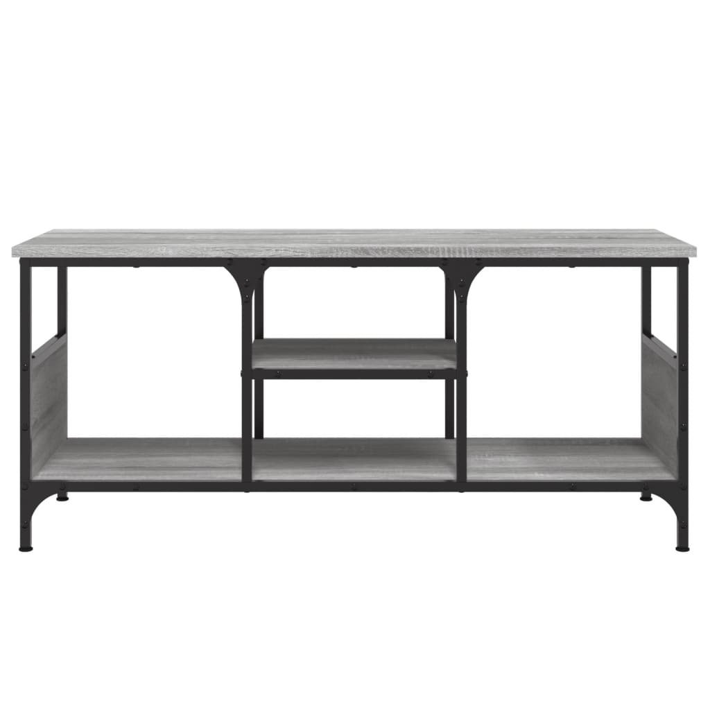 Tv-meubel 100x35x45 cm bewerkt hout en ijzer grijs sonoma eiken