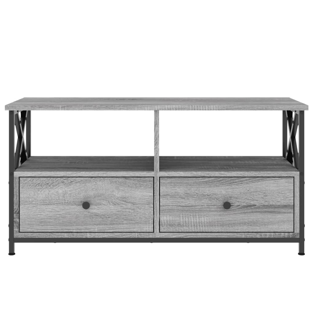 Tv-meubel 90x33x45 cm bewerkt hout grijs sonoma eikenkleurig