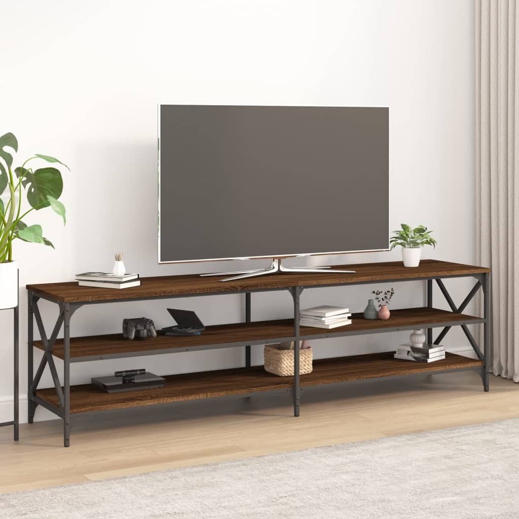 Tv-meubel 180x40x50 cm bewerkt hout bruineikenkleurig