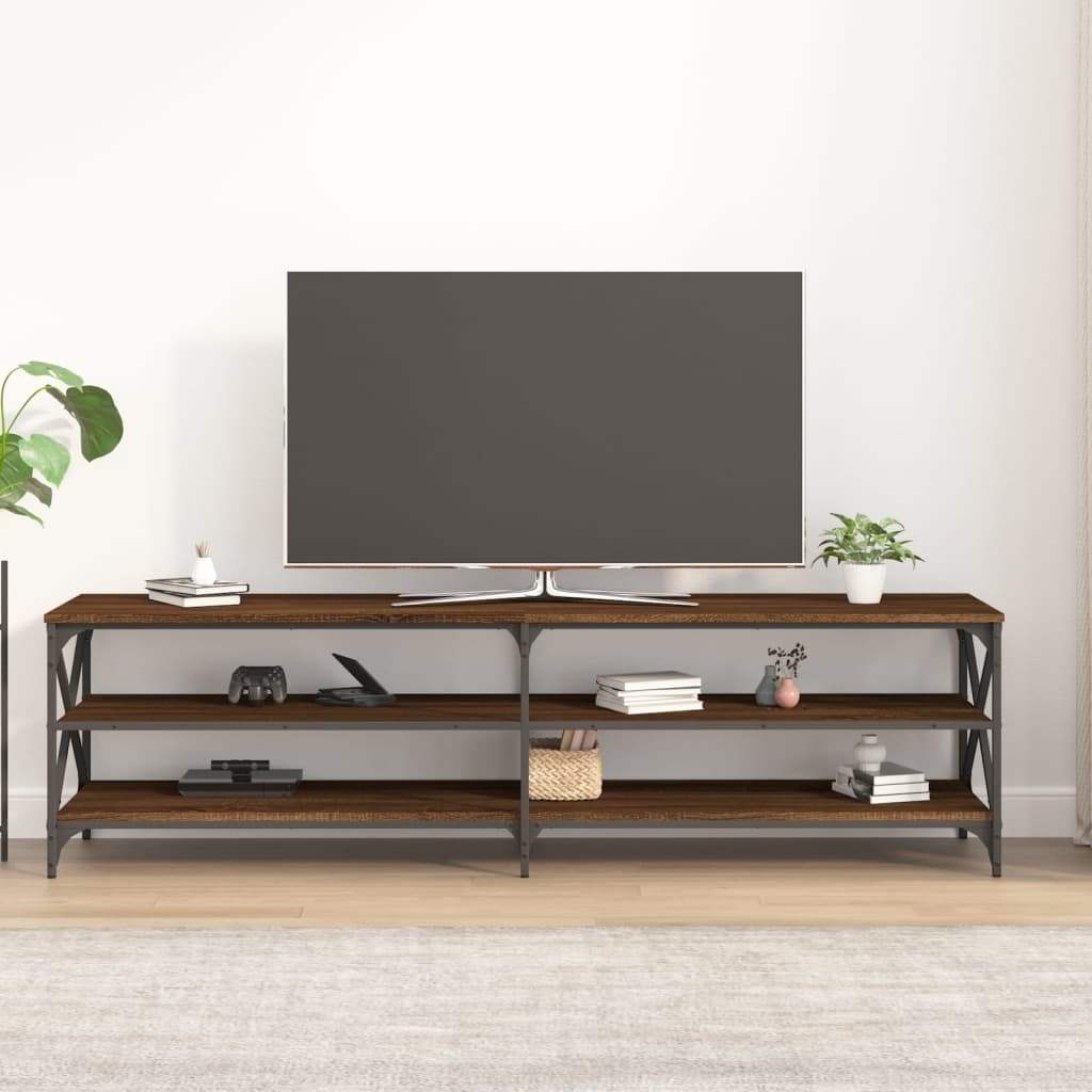 Tv-meubel 180x40x50 cm bewerkt hout bruineikenkleurig