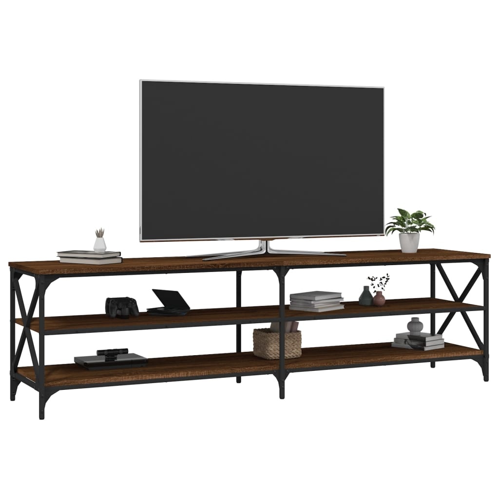 Tv-meubel 180x40x50 cm bewerkt hout bruineikenkleurig