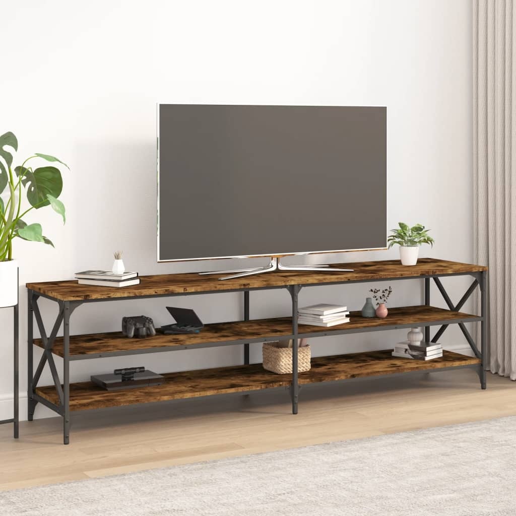 Tv-meubel 180x40x50 cm bewerkt hout gerookt eikenkleurig
