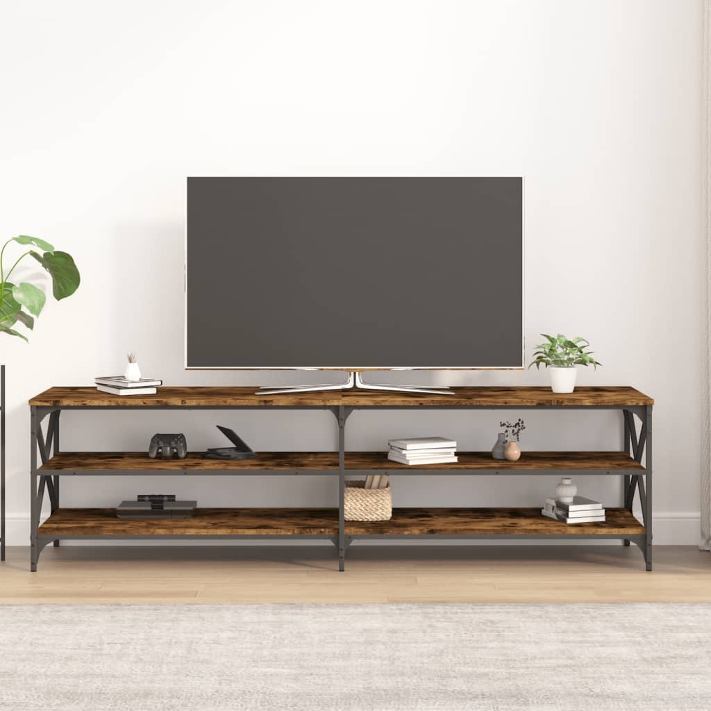 Tv-meubel 180x40x50 cm bewerkt hout gerookt eikenkleurig