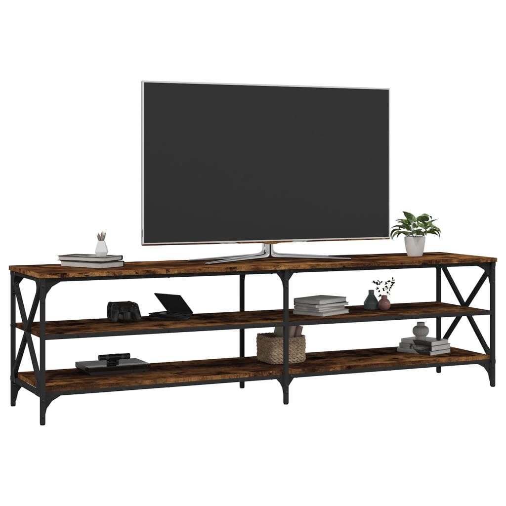 Tv-meubel 180x40x50 cm bewerkt hout gerookt eikenkleurig