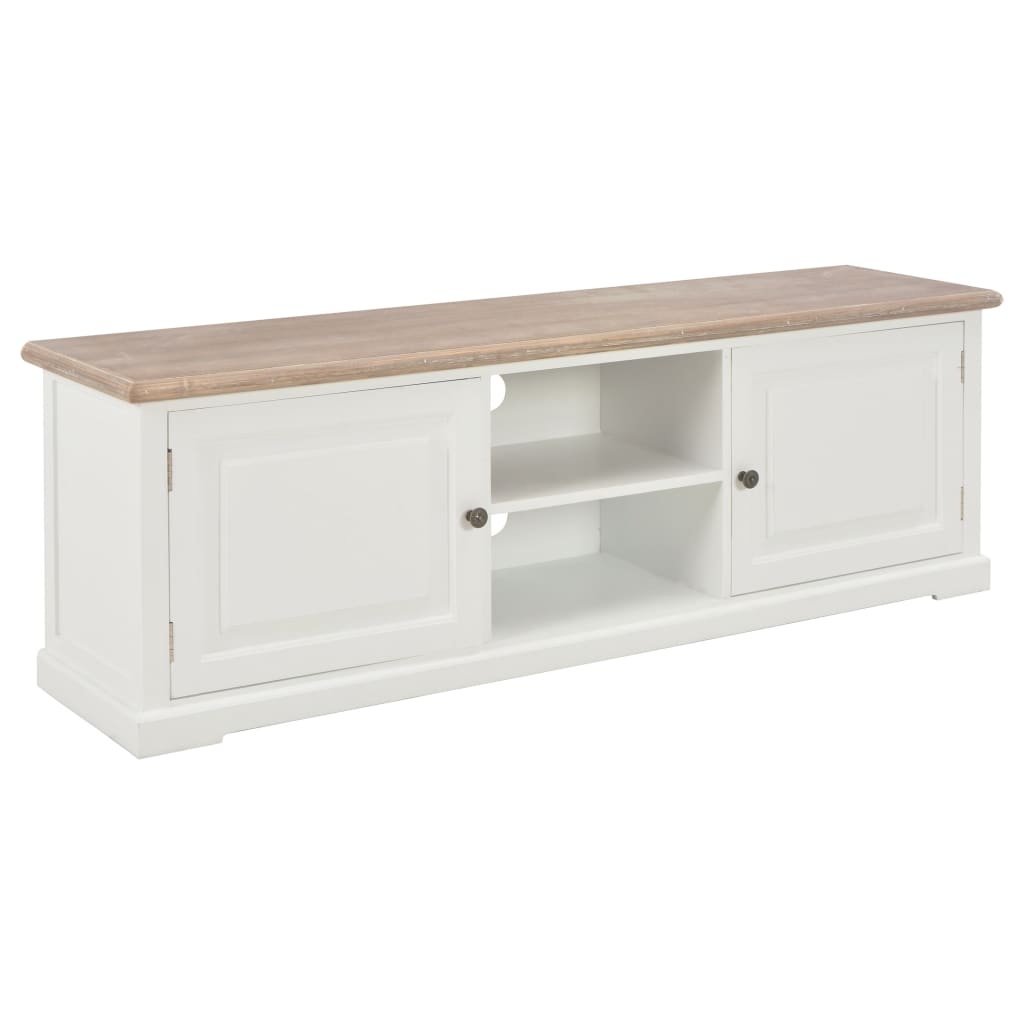 Tv-meubel 110x30x40 cm bewerkt hout wit