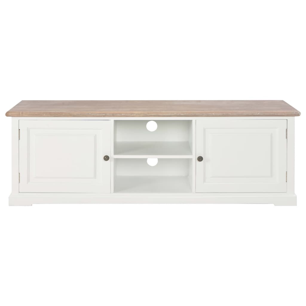 Tv-meubel 110x30x40 cm bewerkt hout wit