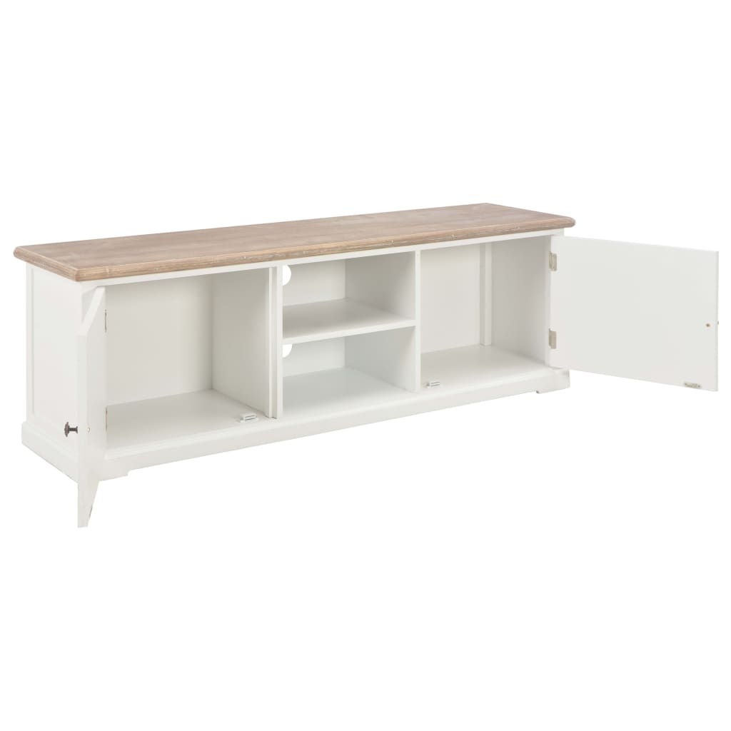 Tv-meubel 110x30x40 cm bewerkt hout wit