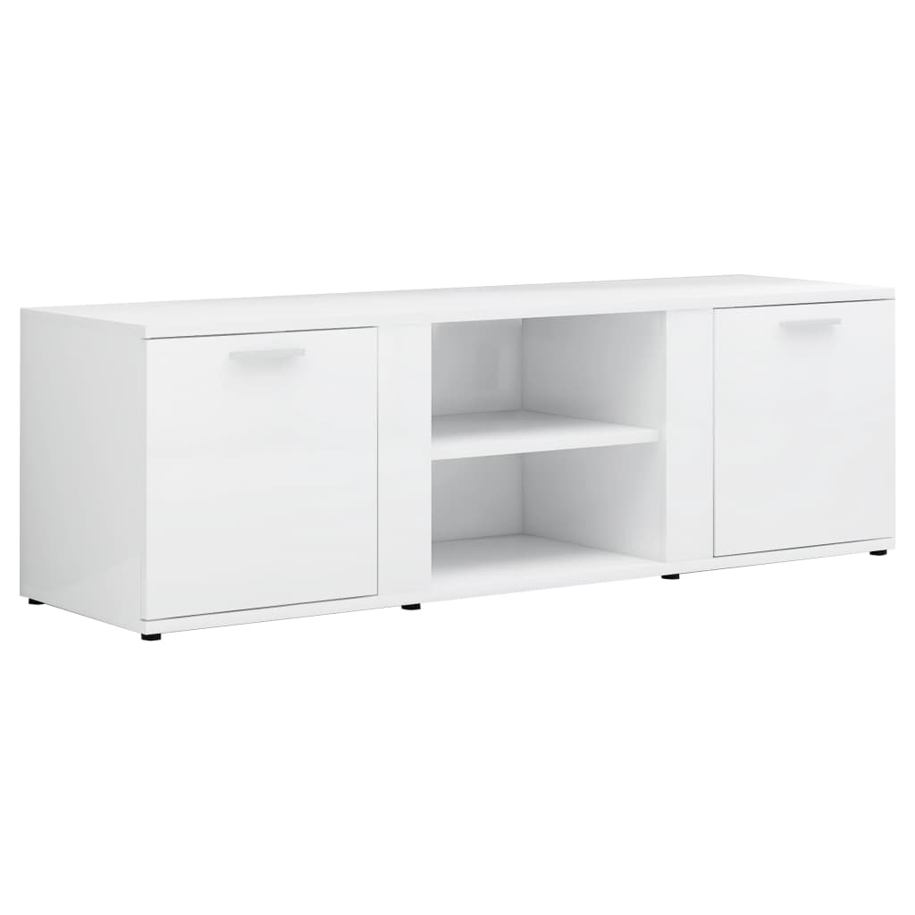 Tv-meubel 120x34x37 cm bewerkt hout hoogglans wit