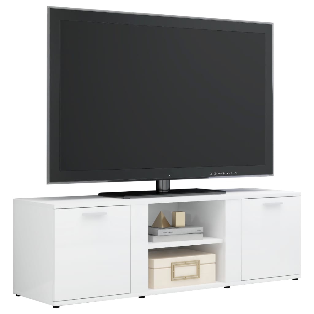Tv-meubel 120x34x37 cm bewerkt hout hoogglans wit