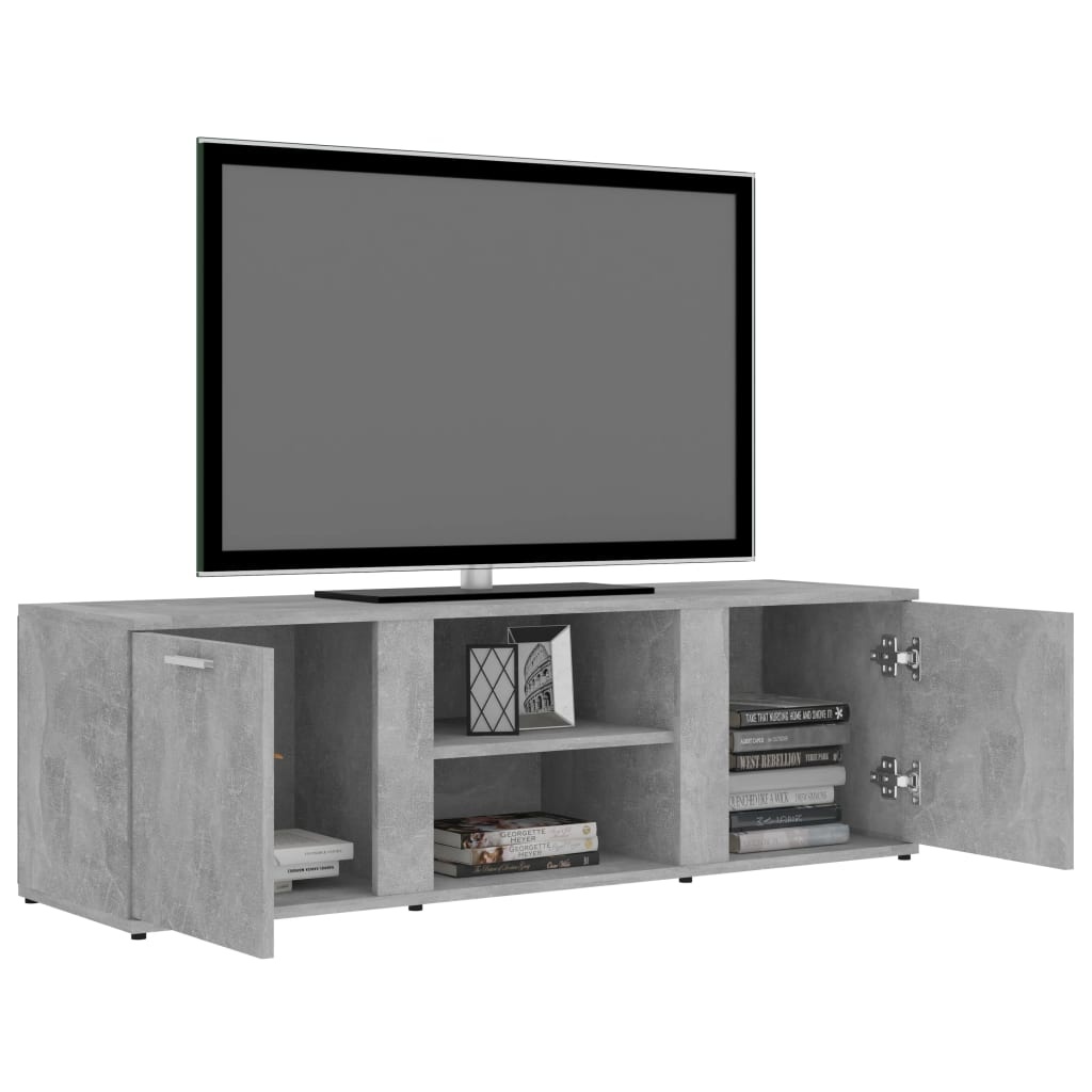 Tv-meubel 120x34x37 cm bewerkt hout betongrijs