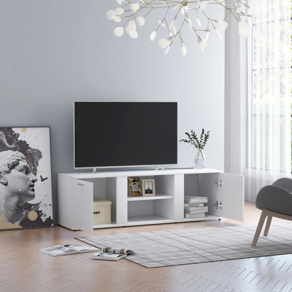 Tv-meubel 120x34x37 cm bewerkt hout wit