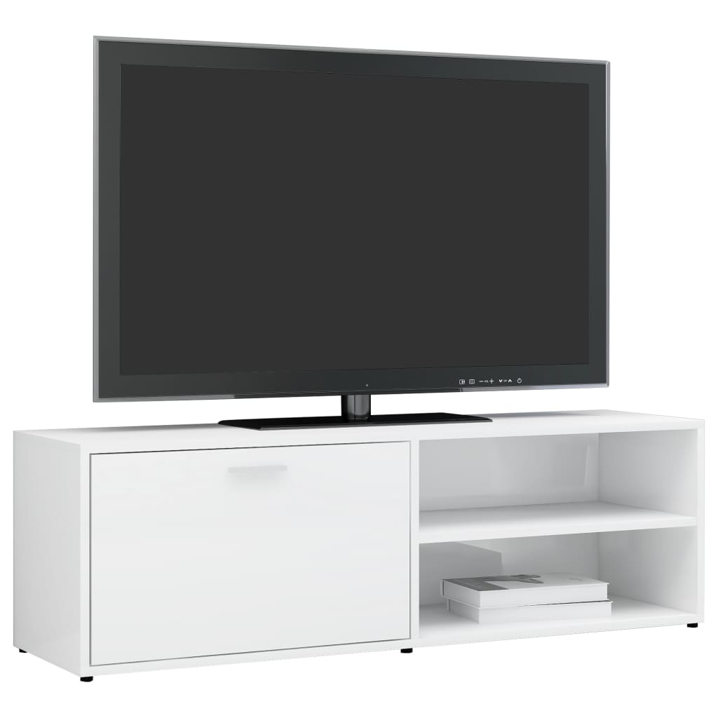 Tv-meubel 120x34x37 cm bewerkt hout hoogglans wit