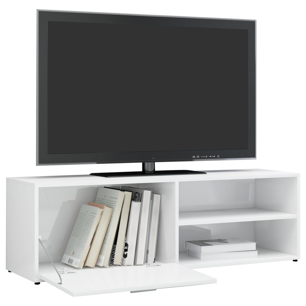 Tv-meubel 120x34x37 cm bewerkt hout hoogglans wit