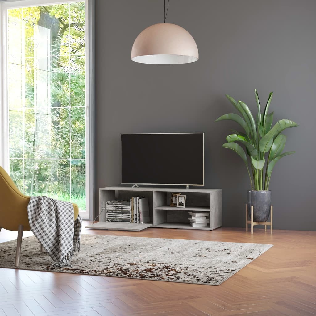 Tv-meubel 120x34x37 cm bewerkt hout betongrijs