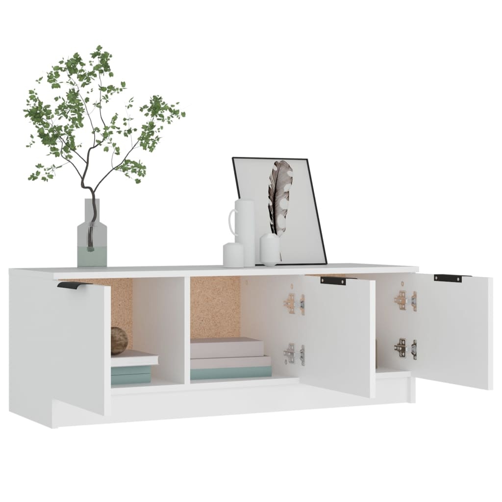 Tv-meubel 102x35x36,5 cm bewerkt hout wit