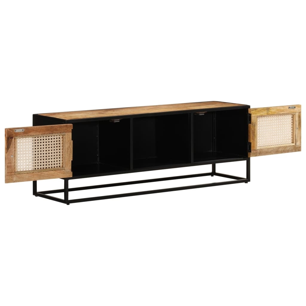 Tv-meubel 110x30x40 cm massief ruw mangohout en ijzer