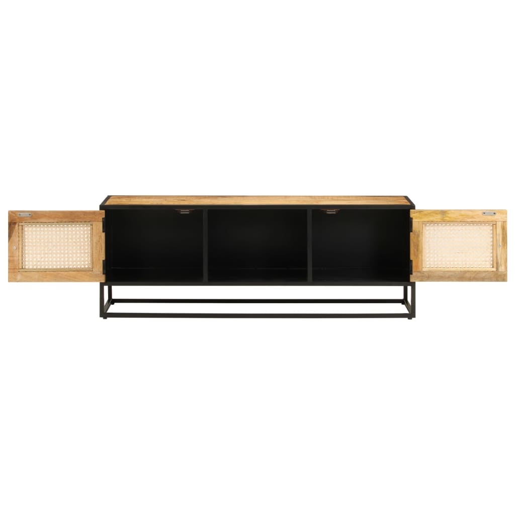 Tv-meubel 110x30x40 cm massief ruw mangohout en ijzer