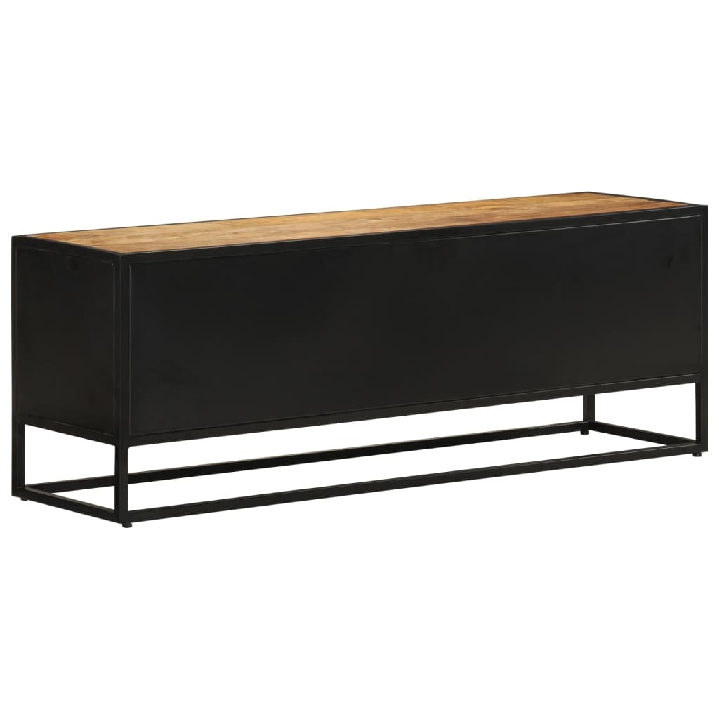 Tv-meubel 110x30x40 cm massief ruw mangohout en ijzer