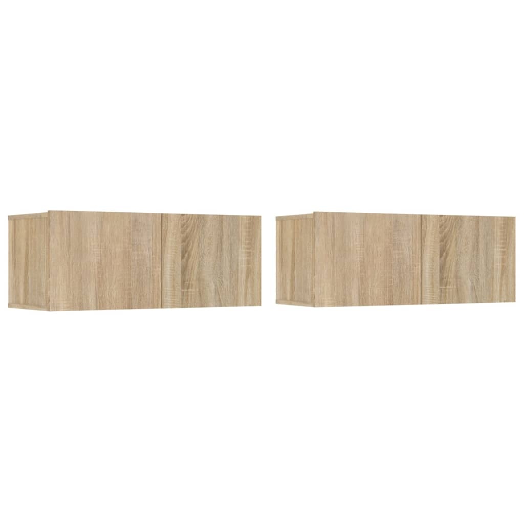 Tv-meubelen 2 st 80x30x30 cm bewerkt hout sonoma eikenkleurig
