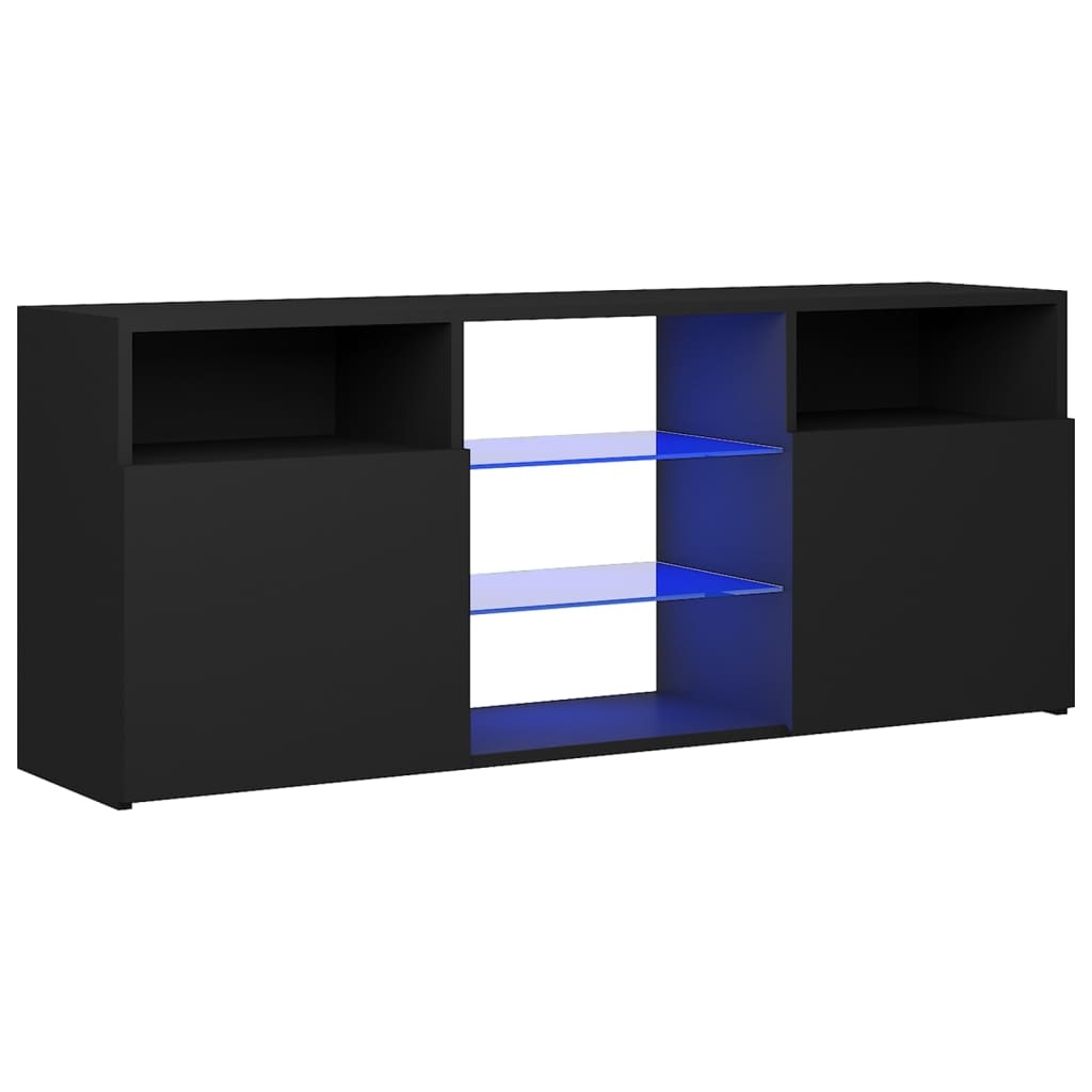 Tv-meubel met LED-verlichting 120x30x50 cm zwart