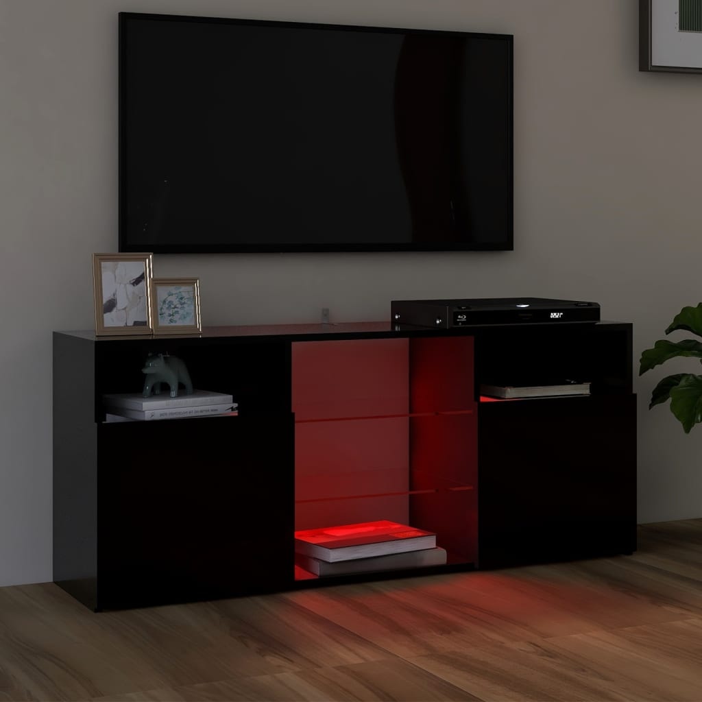 Tv-meubel met LED-verlichting 120x30x50 cm zwart