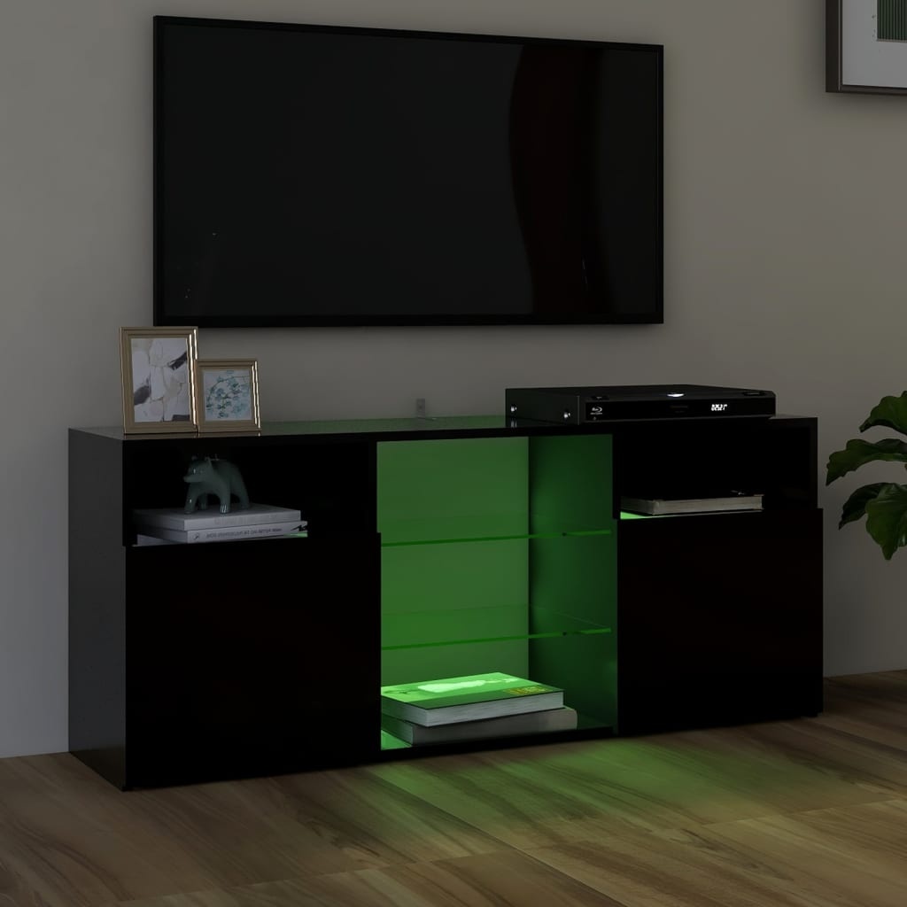 Tv-meubel met LED-verlichting 120x30x50 cm zwart