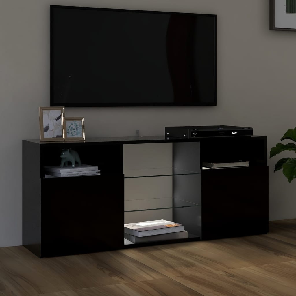 Tv-meubel met LED-verlichting 120x30x50 cm zwart
