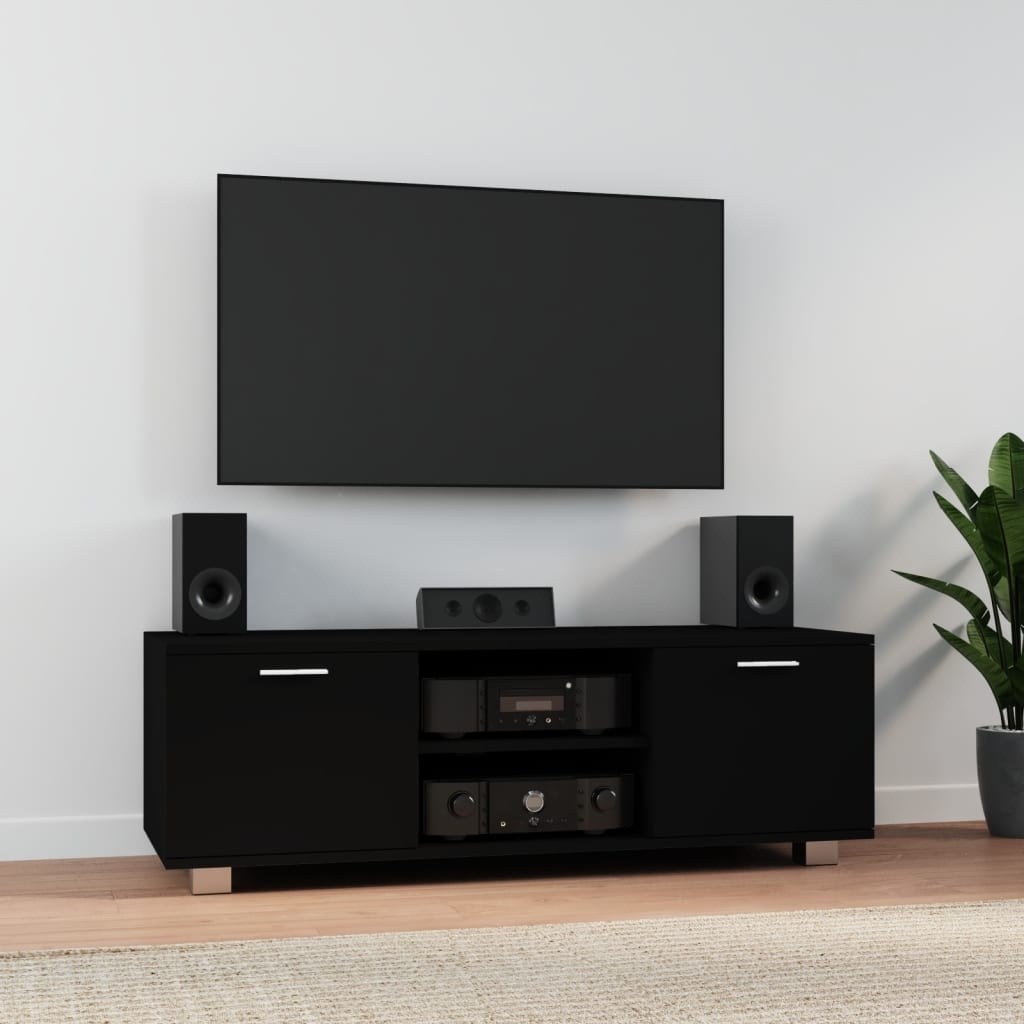 Tv-meubel 120x40,5x35 cm bewerkt hout zwart