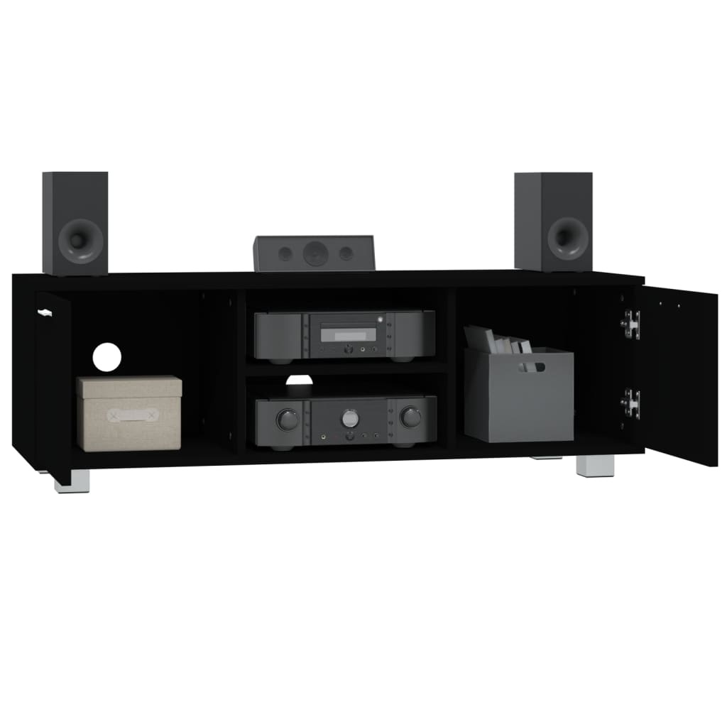 Tv-meubel 120x40,5x35 cm bewerkt hout zwart