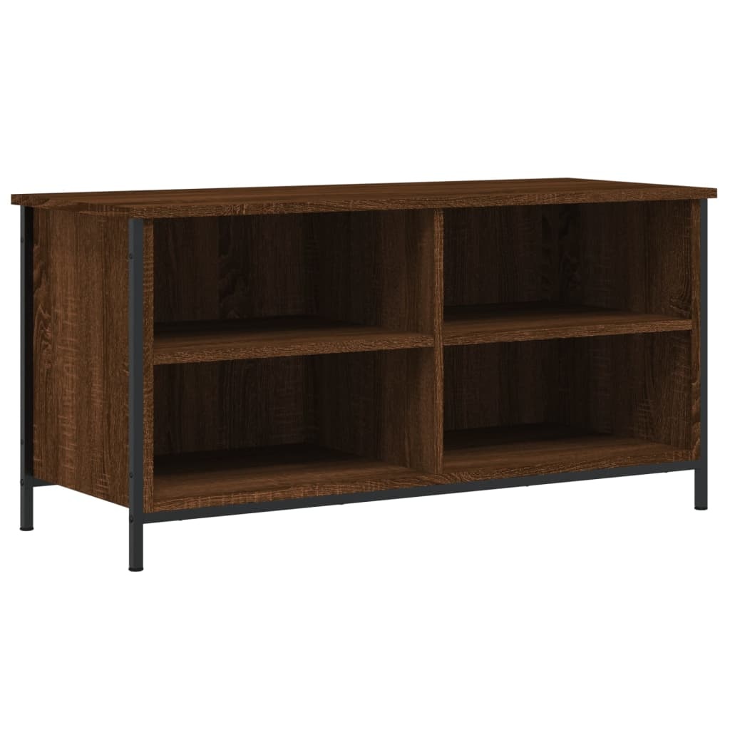 Tv-meubel 100x40x50 cm bewerkt hout bruineikenkleurig