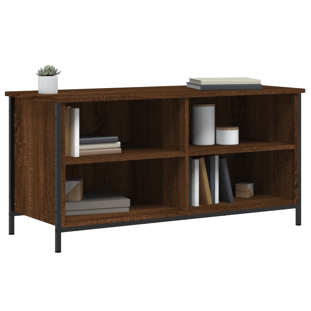 Tv-meubel 100x40x50 cm bewerkt hout bruineikenkleurig