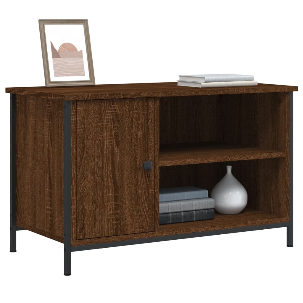 Tv-meubel 80x40x50 cm bewerkt hout bruineikenkleurig
