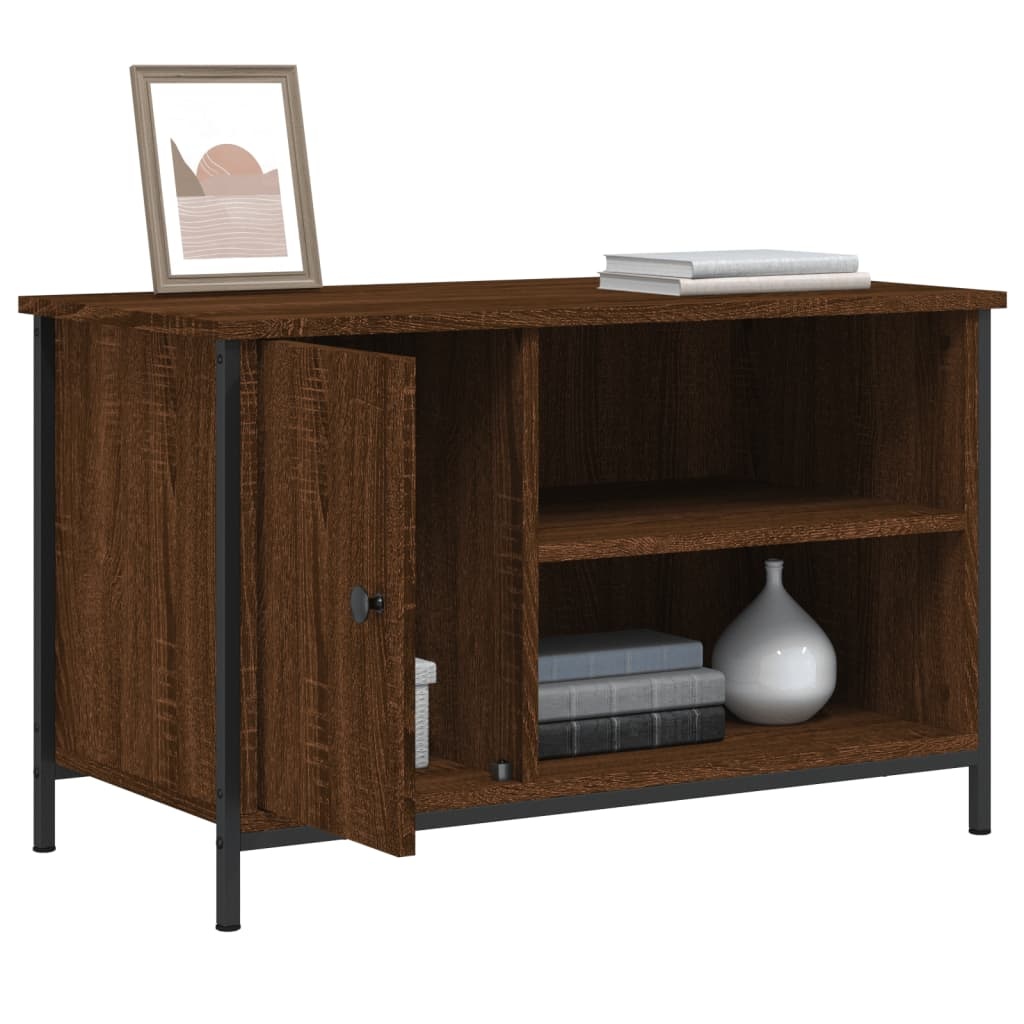 Tv-meubel 80x40x50 cm bewerkt hout bruineikenkleurig