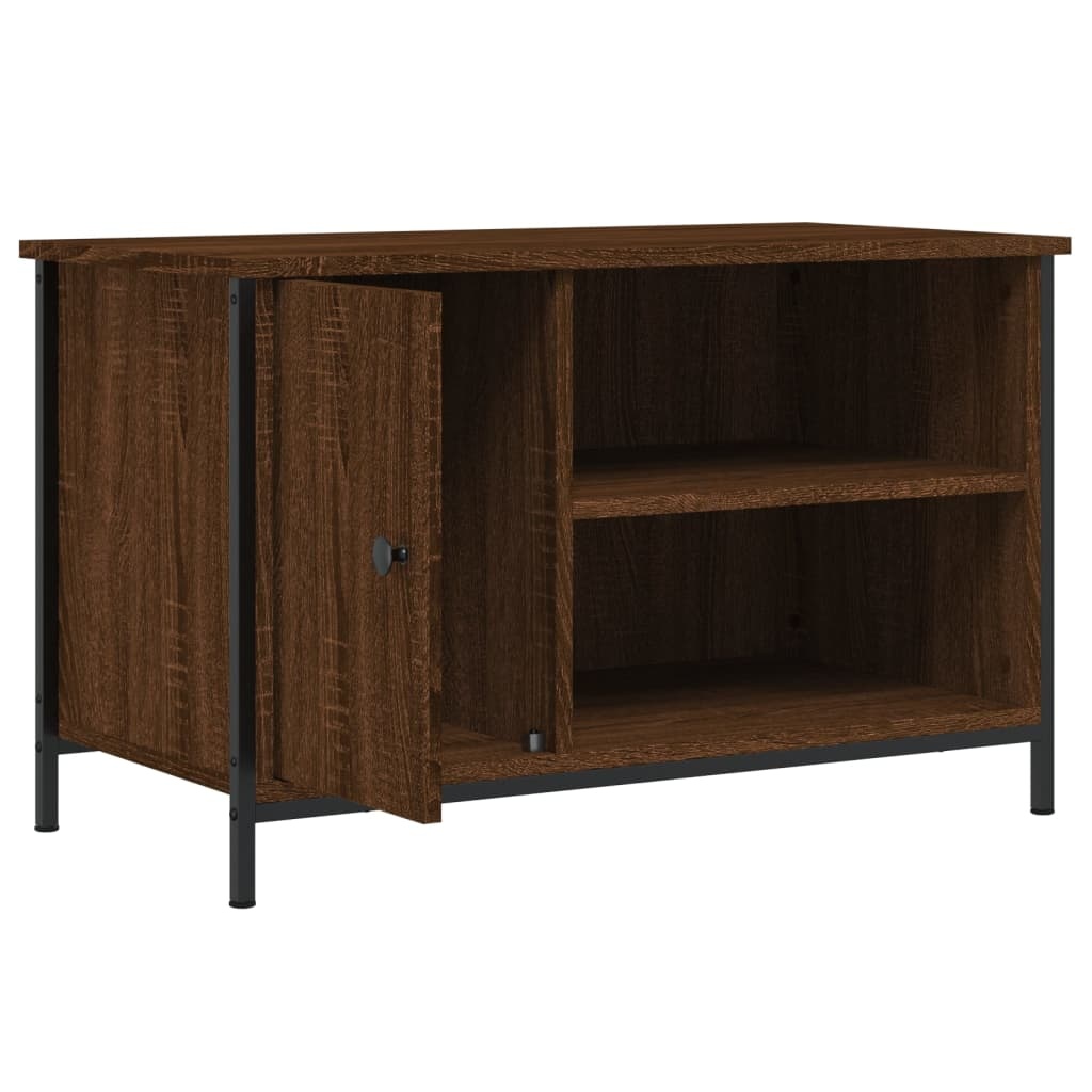 Tv-meubel 80x40x50 cm bewerkt hout bruineikenkleurig