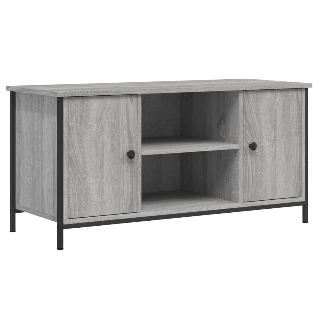 Tv-meubel 100x40x50 cm bewerkt hout grijs sonoma eikenkleurig