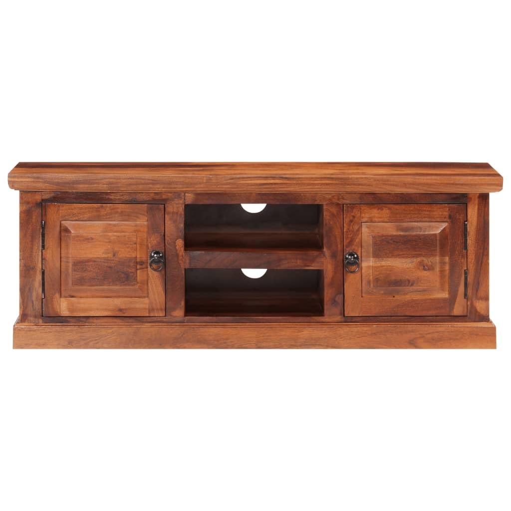 Tv-meubel met deuren 112x30x40 cm massief acaciahout