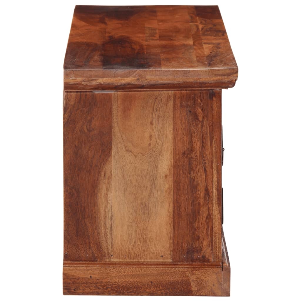 Tv-meubel met deuren 112x30x40 cm massief acaciahout